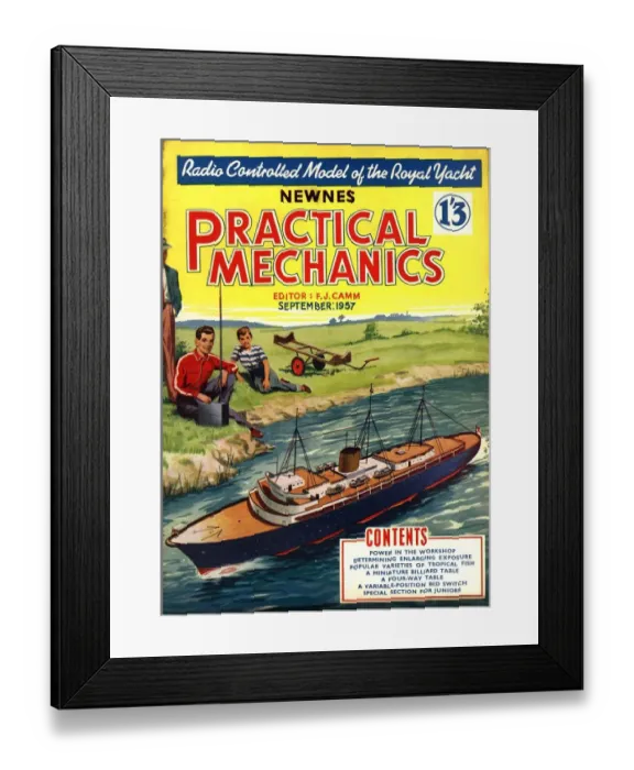 Framed Print : Practical Mechanics 1950s UK diy boats magazines do it yourself Framed Print : Practical Mechanics 1950s UK diy boats magazines do it yourself