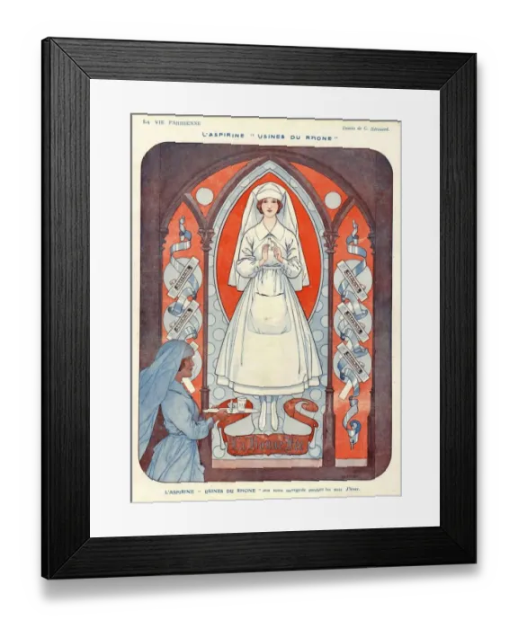 Framed Print : La Vie Parisienne 1916 1910s France Herouard stained glass medical medicine illustrations