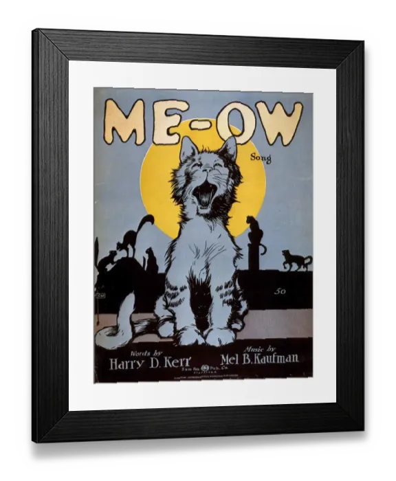 Framed Print : 1920s USA cats me-ow meow Framed Print : 1920s USA cats me-ow meow