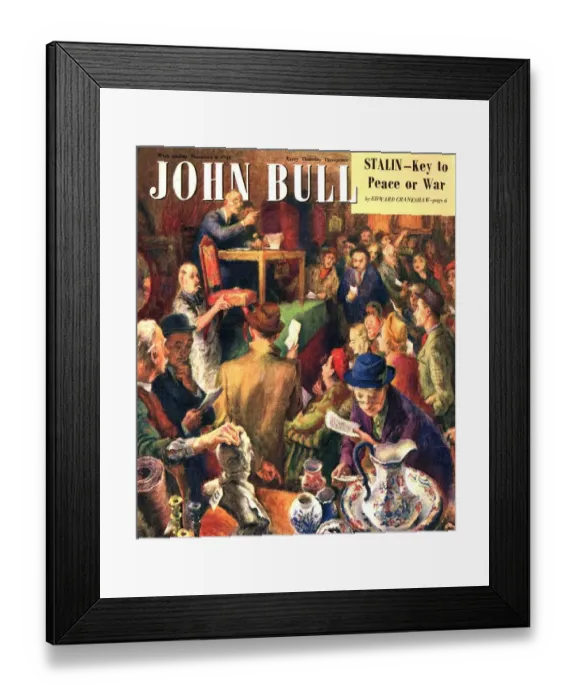 Framed Print : John Bull 1950s UK art auctions magazines Framed Print : John Bull 1950s UK art auctions magazines