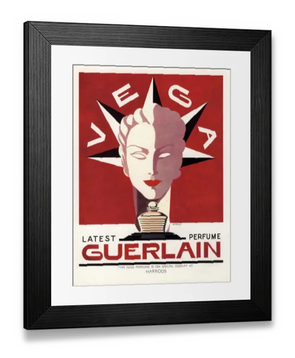 Framed Print : Guerlain 1940s UK guerlain vega art deco womens Framed Print : Guerlain 1940s UK guerlain vega art deco womens