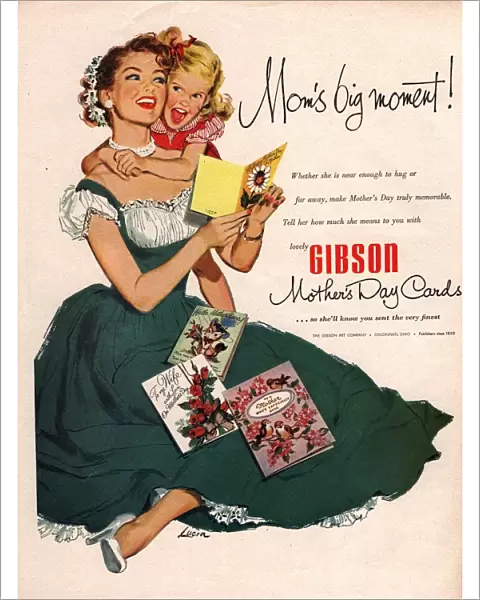1940s USA mothers day mothers cards gibson children