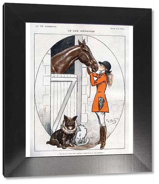 La Vie Parisienne 1919 1920s France Georges Pavis illustrations kissing horses