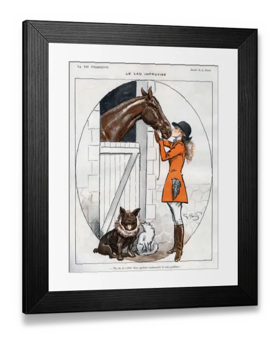 Framed Print : La Vie Parisienne 1919 1920s France Georges Pavis illustrations kissing horses Framed Print : La Vie Parisienne 1919 1920s France Georges Pavis illustrations kissing horses