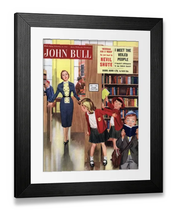 Framed Print : John Bull 1955 1950s UK naughty children schools library libraries schools magazines Framed Print : John Bull 1955 1950s UK naughty children schools library libraries schools magazines