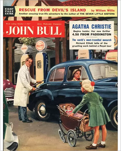 John Bull 1957 1950s UK petrol pumps, garages, gas, prams gasoline magazines cars