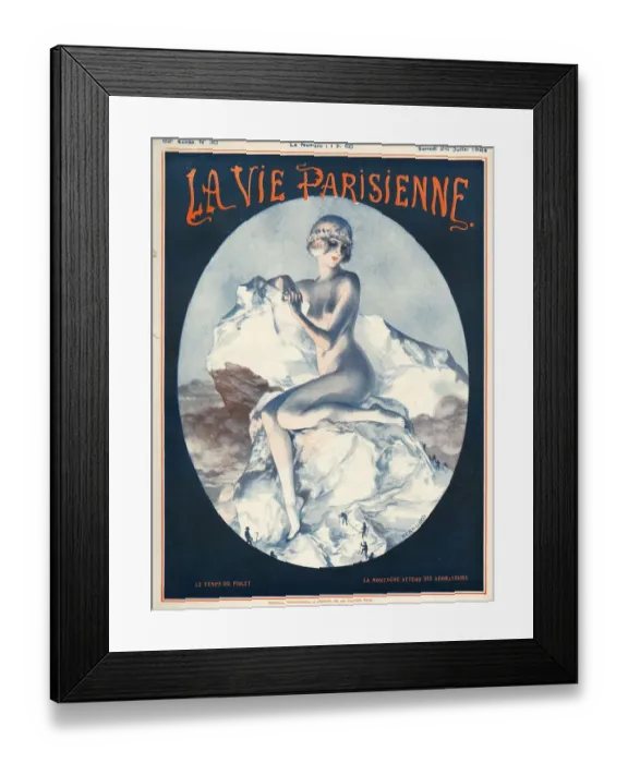 Framed Print : La Vie Parisienne 1924 1920s France Cheri Herouard magazines mountains rock climbing