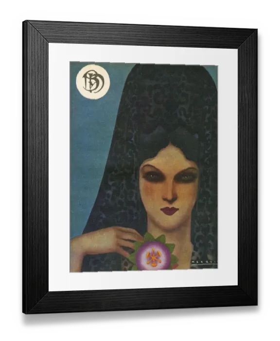 Framed Print : Blanco y Negro 1934 1930s Spain cc portraits hats womens magazines