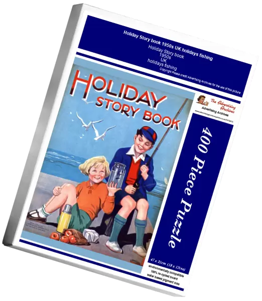 Holiday Story book 1950s UK holidays fishing