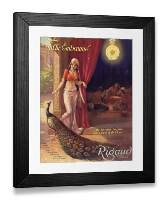 Framed Print : 1920s UK rigaud peacocks arabian arabs oriental womens