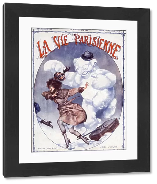 La Vie Parisienne 1919 1910s France C Herouard illustrations magazines snowmen snowman