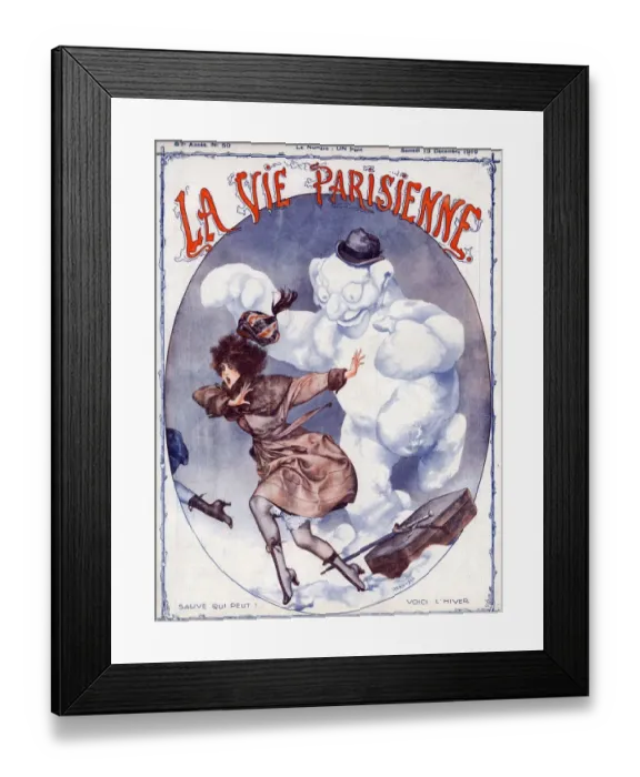 Framed Print : La Vie Parisienne 1919 1910s France C Herouard illustrations magazines snowmen snowman