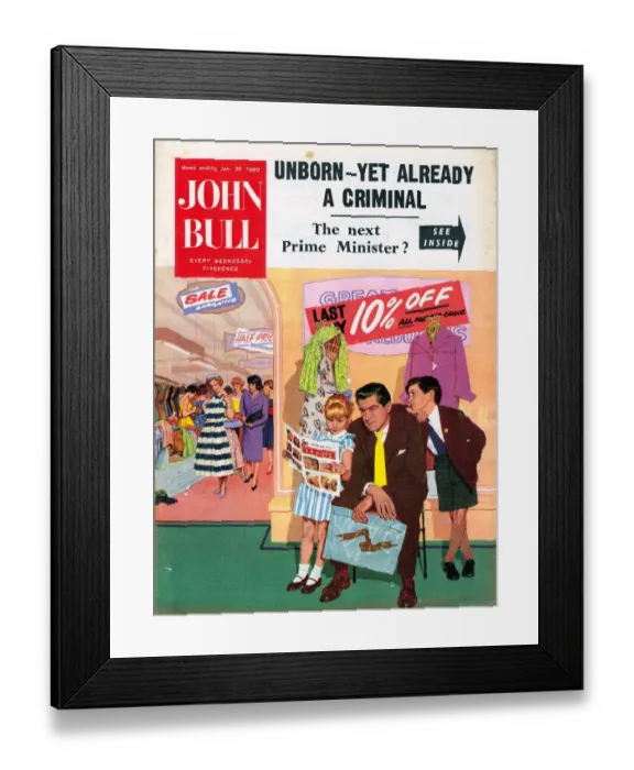 Framed Print : John Bull 1950s UK sales shopping magazines Framed Print : John Bull 1950s UK sales shopping magazines
