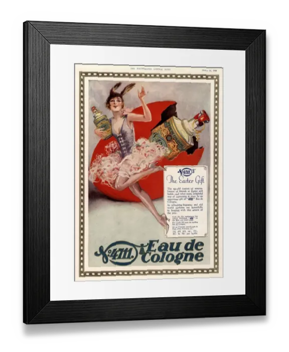 Framed Print : 1928 1920s UK 4711 eau de cologne art deco womens Framed Print : 1928 1920s UK 4711 eau de cologne art deco womens