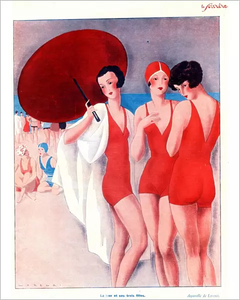Le Sourire 1920s France holidays swimwear swim suits swimming costumes magazines