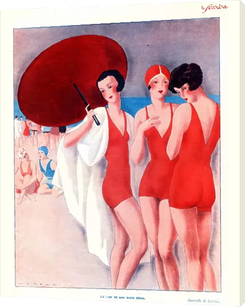 Le Sourire 1920s France holidays swimwear swim suits swimming costumes magazines