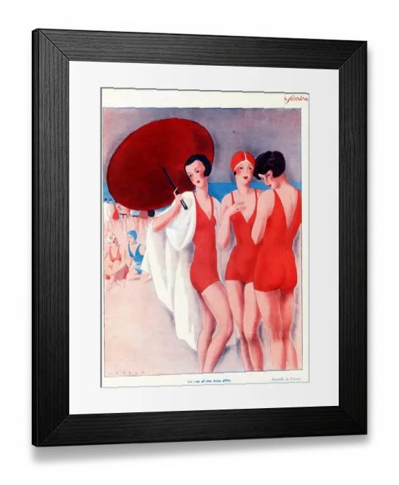 Framed Print : Le Sourire 1920s France holidays swimwear swim suits swimming costumes magazines Framed Print : Le Sourire 1920s France holidays swimwear swim suits swimming costumes magazines