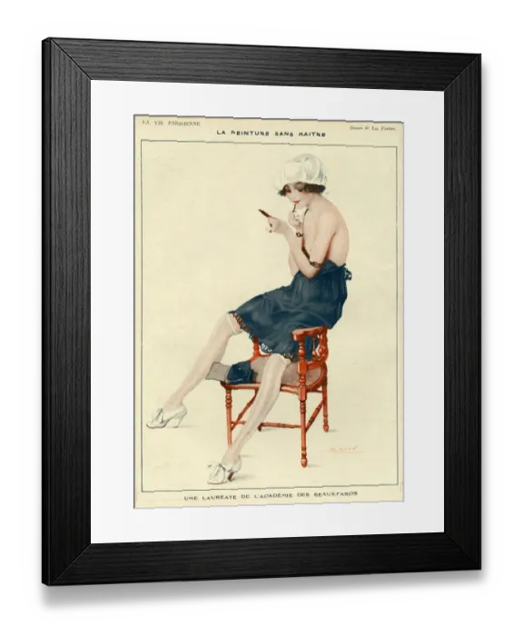 Framed Print : La Vie Parisienne 1918 1910s France Leo Fontan illustrations erotica make-up makeup