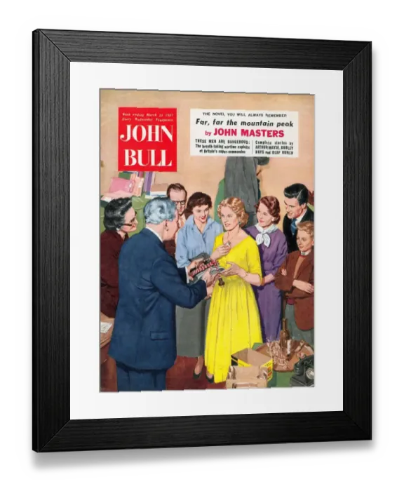 Framed Print : John Bull 1950s UK love gifts presents weddings marriages magazines Framed Print : John Bull 1950s UK love gifts presents weddings marriages magazines