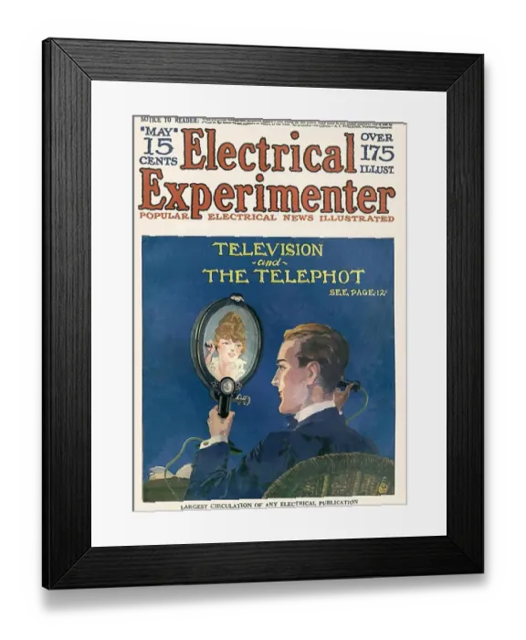 Framed Print : Electrical Experimenter 1918 1910s USA magazines inventions phones futuristic visionsof Framed Print : Electrical Experimenter 1918 1910s USA magazines inventions phones futuristic visionsof