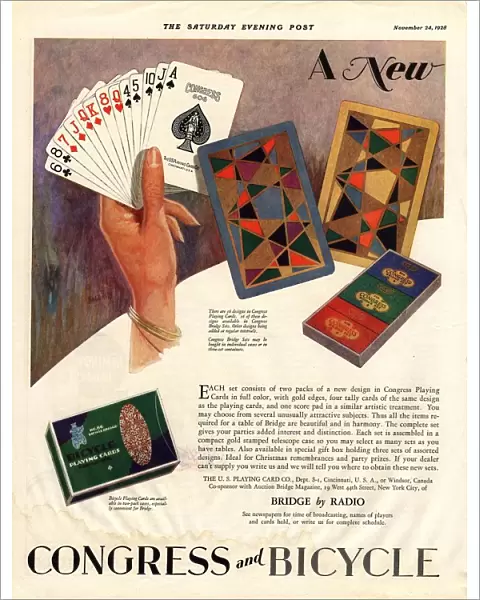 1928 1920s USA playing cards games congress