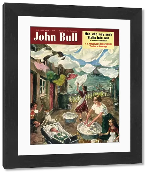 John Bull 1951 1950s UK washday washing lines housewife housewives magazines