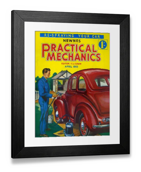 Framed Print : Practical Mechanics 1953 1950s UK magazines cars repairs Framed Print : Practical Mechanics 1953 1950s UK magazines cars repairs