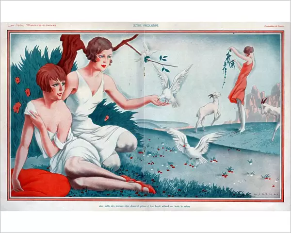 La Vie Parisienne 1927 1920s France cc doves birds goats erotica relaxing
