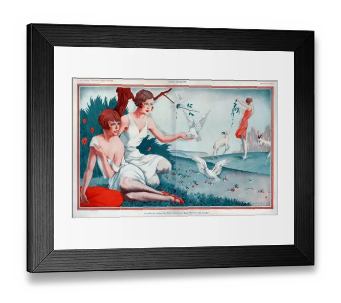Framed Print : La Vie Parisienne 1927 1920s France cc doves birds goats erotica relaxing Framed Print : La Vie Parisienne 1927 1920s France cc doves birds goats erotica relaxing
