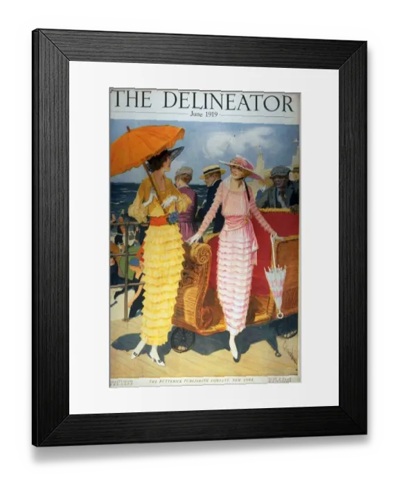 Framed Print : The Delineator 1910s USA holidays seaside sea beaches umbrellas magazines Framed Print : The Delineator 1910s USA holidays seaside sea beaches umbrellas magazines
