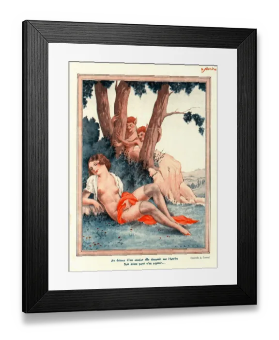 Framed Print : Le Sourire 1930s France glamour erotica daydreaming dreaming satyrs naked sleep magazines Framed Print : Le Sourire 1930s France glamour erotica daydreaming dreaming satyrs naked sleep magazines