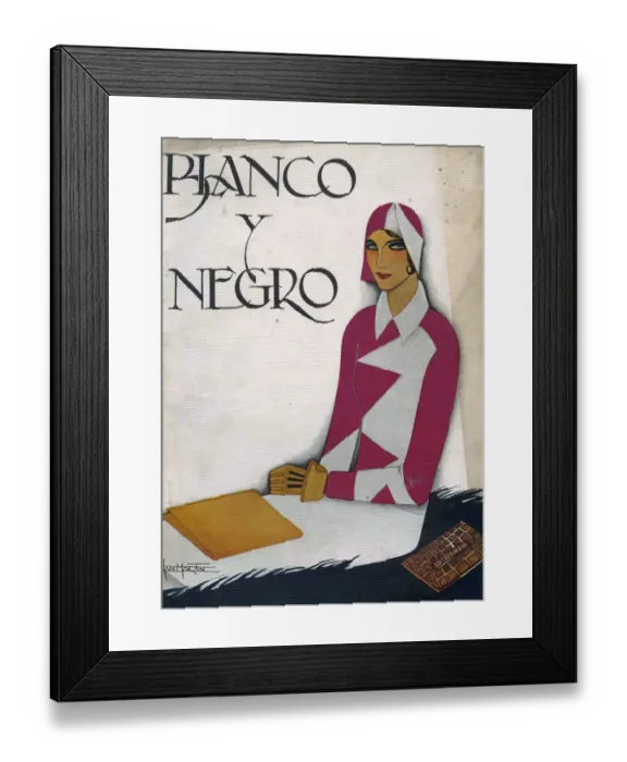 Framed Print : Blanco y Negro 1930 1930s Spain art deco cc portraits womens