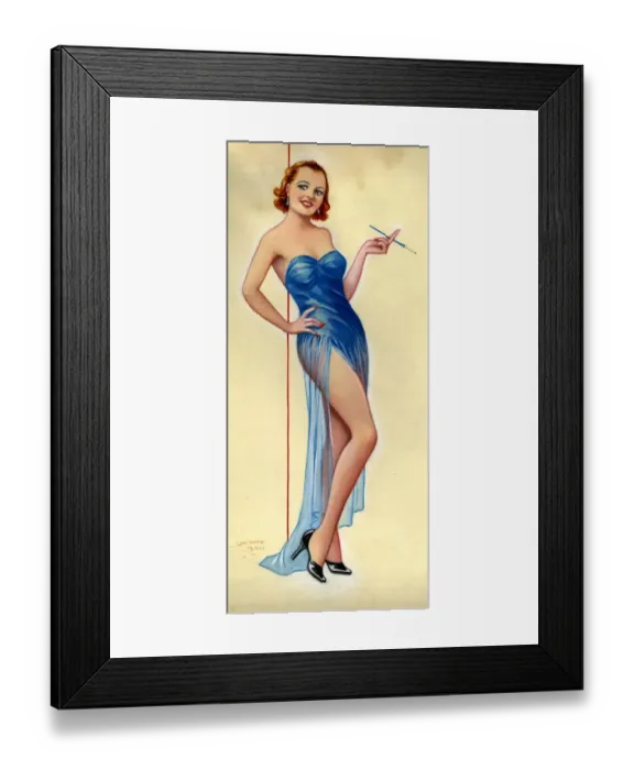 Framed Print : Pinups 1940s UK Laurence Miller pin-up pinups pin-ups woman women cigarettes holders