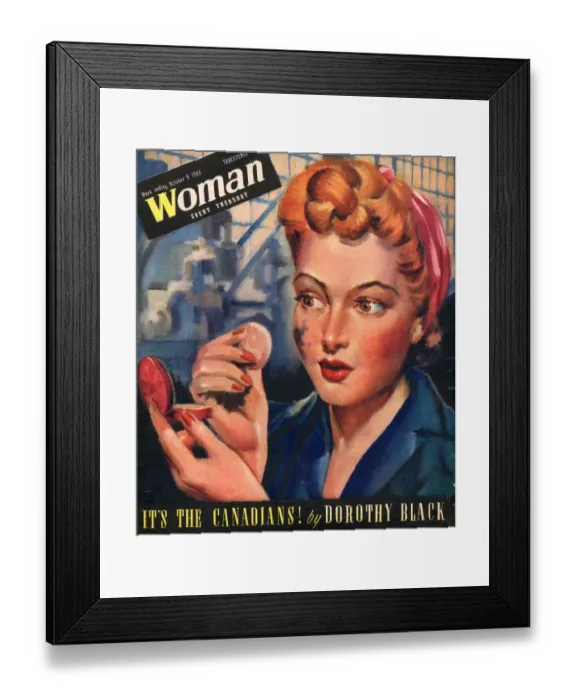 Framed Print : Woman 1943 1940s UK women at war factory workers factories WW2 magazines Framed Print : Woman 1943 1940s UK women at war factory workers factories WW2 magazines