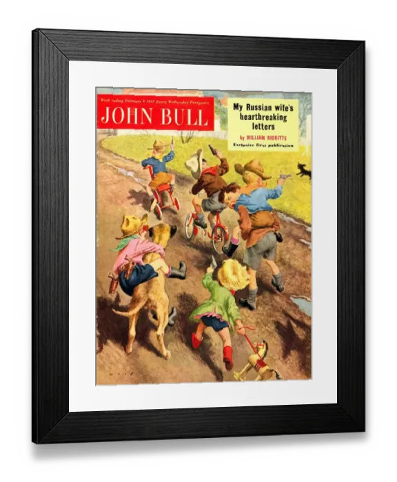 Framed Print : John Bull 1950s UK cowboys and indians games guns magazines Framed Print : John Bull 1950s UK cowboys and indians games guns magazines