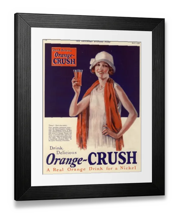 Framed Print : 1920s USA orange crush Framed Print : 1920s USA orange crush