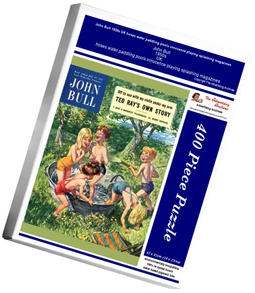 John Bull 1950s UK hoses water paddling pools innocence playing splashing magazines