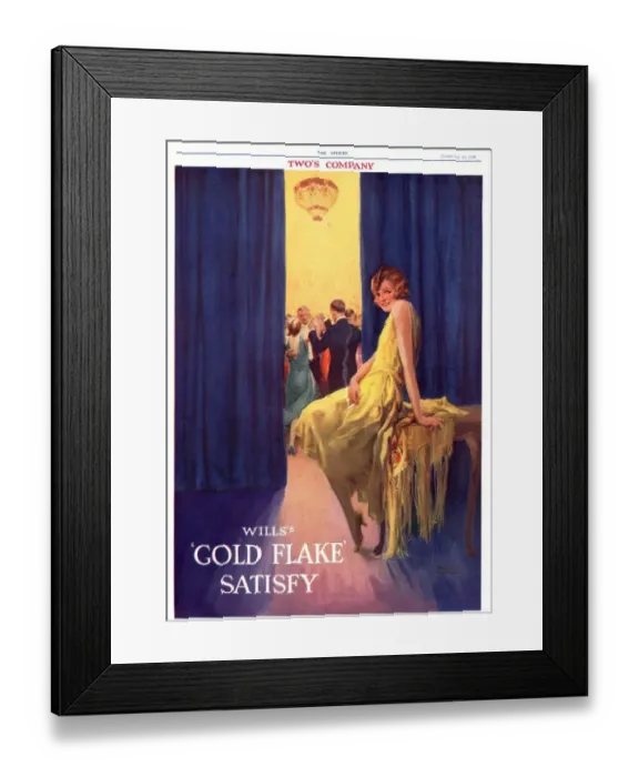 Framed Print : Wills 1930s UK cigarettes smoking gold flake Framed Print : Wills 1930s UK cigarettes smoking gold flake
