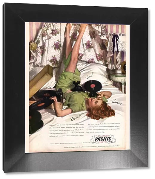 Balanced Pacific Sheets 1940s USA fabrics records record players cotton sheets clothing