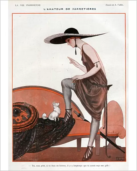 La Vie Parisienne 1922 1920s France A Vallee illustrations erotica womens hats dogs dog
