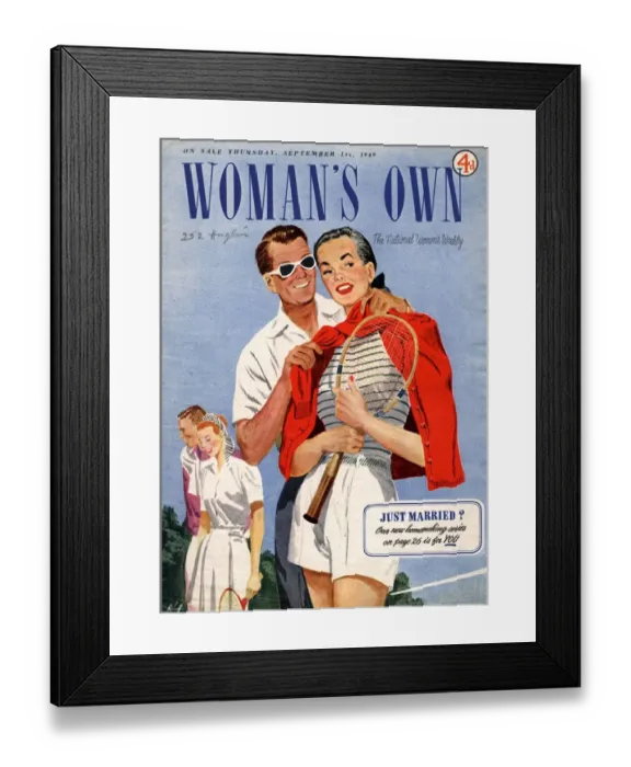 Framed Print : Womans Own 1949 1940s UK tennis magazines Framed Print : Womans Own 1949 1940s UK tennis magazines