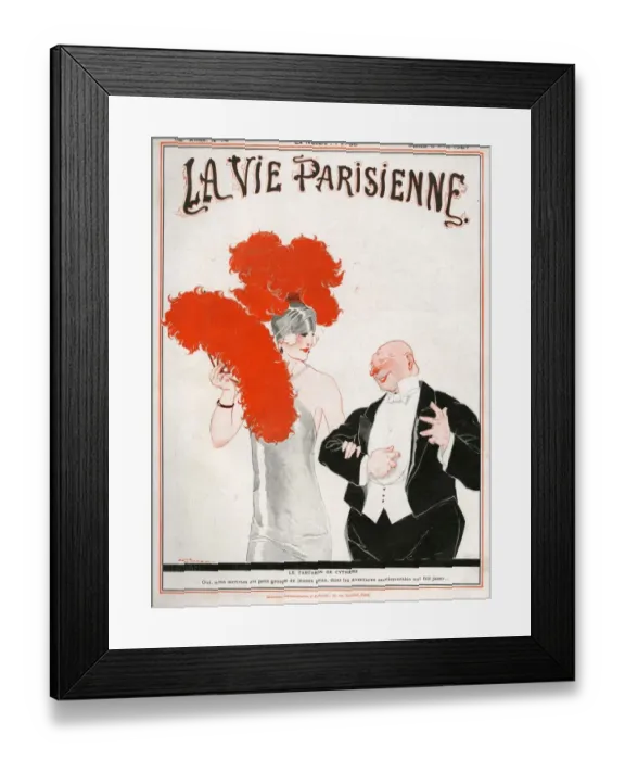 Framed Print : La Vie Parisienne 1924 1920s France Rene Vincent illustrations magazines feathers Framed Print : La Vie Parisienne 1924 1920s France Rene Vincent illustrations magazines feathers