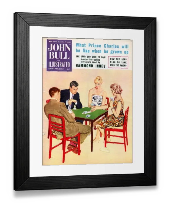 Framed Print : John Bull 1950s UK games cards bridge magazines Framed Print : John Bull 1950s UK games cards bridge magazines