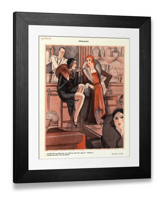 Framed Print : Le Sourire 1920s France glamour bars cocktails alcohol evening-dress cigarettes Framed Print : Le Sourire 1920s France glamour bars cocktails alcohol evening-dress cigarettes