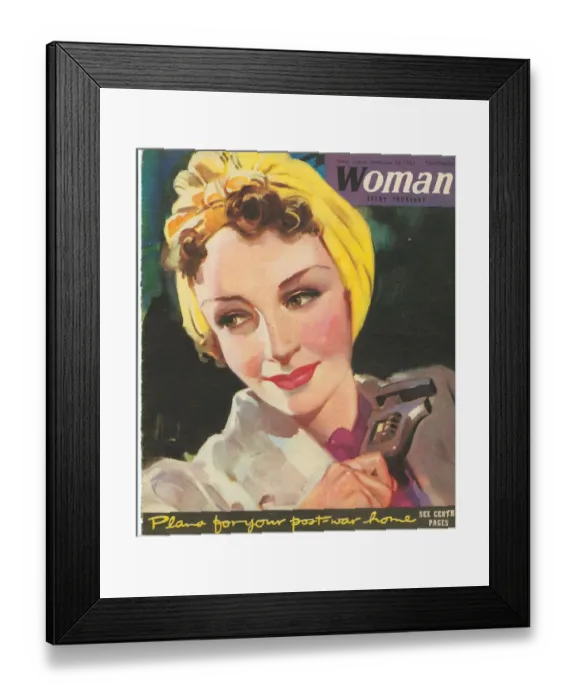 Framed Print : Woman 1940s UK women at war mechanics WW2 magazines