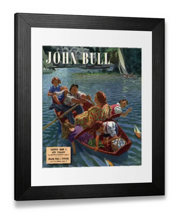 Framed Print : John Bull 1948 1940s UK rowing boats the on rivers magazines Framed Print : John Bull 1948 1940s UK rowing boats the on rivers magazines