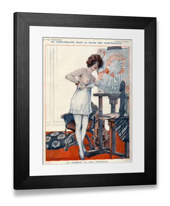 Framed Print : La Vie Parisienne 1920 1920s France Julien Jacques Leclerc Illustrations erotica