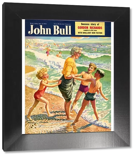 John Bull 1950s UK holidays grandmothers sea beaches seaside waves paddling encouragement
