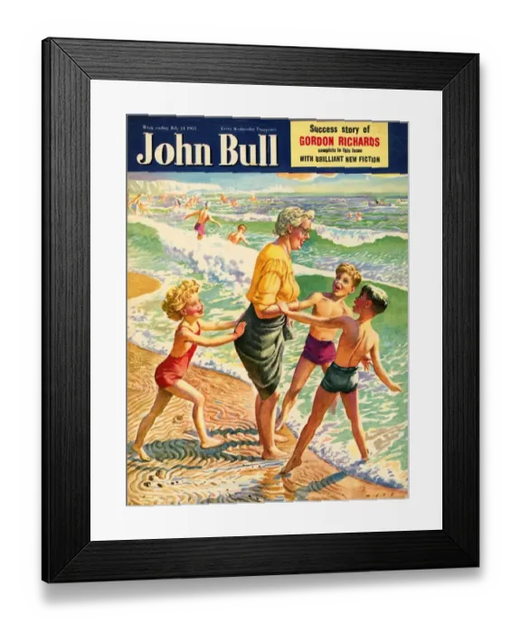 Framed Print : John Bull 1950s UK holidays grandmothers sea beaches seaside waves paddling encouragement Framed Print : John Bull 1950s UK holidays grandmothers sea beaches seaside waves paddling encouragement