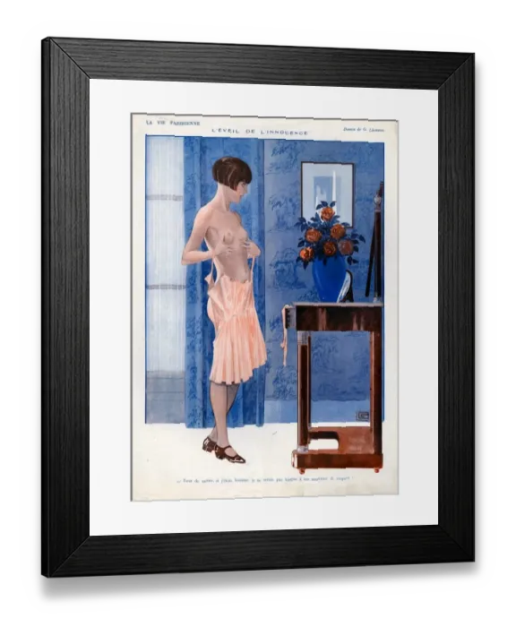 Framed Print : La Vie Parisienne 1925 1920s France cc erotica nude naked nudity underwear slips Framed Print : La Vie Parisienne 1925 1920s France cc erotica nude naked nudity underwear slips
